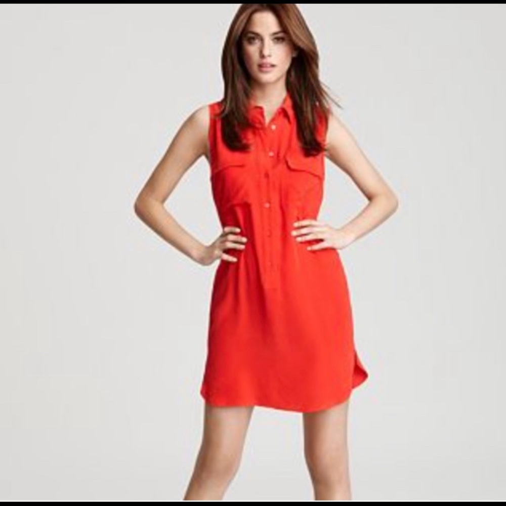 Equipment red silk dress xs